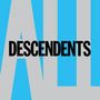 Großer Text „DESCENDENTS“ in Schwarz über dem blasseren Wort „ALL“ auf blauem Hintergrund.