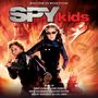"SPY kids" in großer Schrift oben; darunter zwei Kinder in Spionagepose vor rotem Hintergrund.