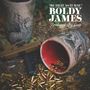 Text: "Be That As It May", "Boldy James", "Produced By Cuns". Zwei Vasen mit Drachenmuster, Patronen und eine Pistole.
