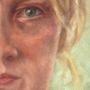 Text fehlt. Detail eines impressionistischen Gemäldes zeigt einen Teil eines Gesichts mit blonder Haarsträhne.