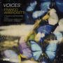 Text: "Voices", "Franco Ambrosetti", Arrangements by Alan Broadbent. Illustration: Blaue Schmetterlinge auf unscharfem Hintergrund.
