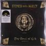 "Stephen Ragga Marley", "The Fruit of Life", "Revelation Pt. II". Eine goldene Medaille mit einem Porträt und verzierte Ecken.