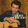"Gary Stewart" steht in weißem Text. Ein Mann im Anzug hält eine Akustikgitarre, Hintergrund mit Leopardenmuster.