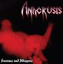 Text: "ANACRUSIS" oben, "Screams and Whispers" unten. Rote, schemenhafte Figur in Bewegung, dunkler Hintergrund.