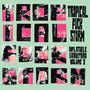 Texte: "Tropical Fuck Storm", "Inflatable Graveyard Volume 2". Collage aus schwarz-weißen Bandfotos mit pinken und grünen Elementen.