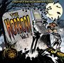 "The Horror! Vol.1" und "A Collection of Spine-Chilling Songs in Hi-Fi Stereo!" in gruseliger Halloween-Szene mit Handy.