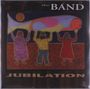 Text: "the BAND" oben, "JUBILATION" unten.  
Illustration: Drei Personen halten ein großes, buntes Objekt.