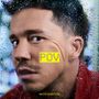 "POV" in gelbem Quadrat, "NICO SANTOS" unten. Ein Mann schaut durch ein regennasses Fenster.
