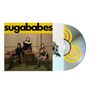 Der Text "sugababes" ist groß auf gelbem Hintergrund. Drei Frauen in schwarzer Kleidung posieren vor Holzwand. CD mit gelbem Spiral-Design.