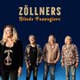 „ZÖLLNERS Blinde Passagiere“ steht oben. Vier Personen lächeln, farbenfrohe Kleidung, blauer Hintergrund.