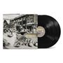 "Billy Bragg & Wilco, Mermaid Avenue Vol. II". Retro-Design mit schwarz-weißer Aufnahme einer Katze vor einem Auto. Schallplatten.