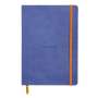 : Rhodiarama flexibles Notizbuch A5 80 Blatt liniert saphirblau 90g, mit Gummizugverschluss, Buch