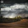 "BEETHOVEN QUARTETS WITH PIANO. TRIO GOLDBERG, DAVID BISMUTH." Eine Landschaft mit dramatischen Wolken.