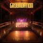 Text: "GROUNDATION" oben, "a light in Paris" unten. Ein elegantes, leeres Theatersaal mit beleuchteter Bühne.