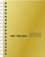 : rido/idé 7013121915 Taschenkalender Modell perfect/Technik I (2025)| 2 Seiten = 1 Woche| A6| 160 Seiten| Glanzkarton-Einband| goldfarben, Buch