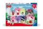 : Ravensburger Kinderpuzzle 12001035 - Abenteuer in Cherry Town - 3x49 Teile Hello Kitty Puzzle für Kinder ab 5 Jahren, Div.