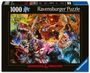 "1000", "Ravensburger Puzzle", "Dungeons & Dragons". Fantasiewesen in einem epischen Kampf mit Drachen und Helden.