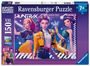 "Ravensburger Puzzle", "K-Pop Demon Hunters", "HUNTRIX", "World Tour", "150 XXL", Illustration mit drei stilisierten Figuren.