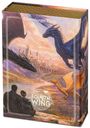 „Ravensburger Puzzle“ und „Fourth Wing“. Fantasy-Szene mit Drachen, einem Schloss und zwei Personen im Vordergrund.