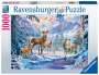 : Ravensburger Puzzle 19949 - Rehe und Hirsche im Winter - 1000 Teile Puzzle für Erwachsene ab 14 Jahren, Div.