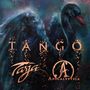 Text: TANGO, Tarja, Apocalyptica. Dunkles, künstlerisches Bild eines schwarzen Schwans mit ausgebreiteten Flügeln.