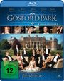 „Gosford Park“ Blu-ray-Cover mit Oscar®-Gewinner, Schauspielernamen, FSK 12. Gruppenfoto von Figuren vor Herrenhaus.