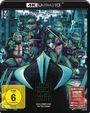 "4K ULTRA HD" oben, "Teenage Mutant Ninja Turtles" mittig. Illustration: vier schildkrötenähnliche Charaktere in Kampfposen.
