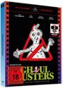 „KULT-KLASSIKER“, „UNGESCHNITTEN“, „GHOULBUSTERS“, „FSK ab 18“. Illustration: Geist im Verbotssymbol.