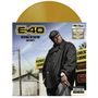„E-40, Revenue Retrievin' Day Shift“ steht auf einem Albumcover. Ein Mann trägt einen Mantel, im Hintergrund Palmen.