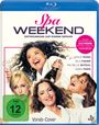 In der Mitte "Spa Weekend". Vier lachende Frauen in Bademänteln, eine hält eine Champagnerflasche. FSK 12.