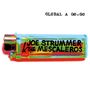 Oben steht "GLOBAL A GO-GO". Darunter ein bunter, durchscheinender Feuerzeug mit "JOE STRUMMER & THE MESCALEROS".