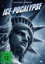 "ICE-POCALYPSE", großer Schriftzug. Gesicht der Freiheitsstatue von Eis bedeckt. FSK 12 Icon unten links.