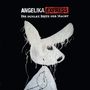 Text: "ANGELIKA EXPRESS, Die dunkle Seite der Macht." Eine weiße, abstrakte Tierfigur auf schwarzem Hintergrund.