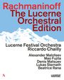 Rachmaninoff, The Lucerne Orchestral Edition; Lucerne Festival Orchestra, Riccardo Chailly; Hintergrund: schneebedeckte Berge.