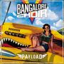 BANGALORE CHOIR und PAYLOAD. Illustration: Frau sitzt auf gelbem Flugzeug, blauem Himmel im Hintergrund.
