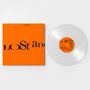 Text: "Lena Lorberg", "LoSt and", "Side A". Oranges Albumcover mit transparenter Vinyl-Schallplatte.