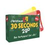 "Christmas 30 SECONDS 2go - Das Partyspiel für alle!" Box mit lachendem Masken-Logo und Schneeflocken.