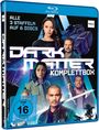 "ALLE 3 STAFFELN AUF 6 DISCS, DARK MATTER KOMPLETTBOX, FSK ab 16." Cover mit mehreren Personen und Raumschiff.