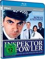 Cover von "Inspektor Fowler", mit Rowan Atkinson und anderen Charakteren in Polizeiuniformen. FSK 12.