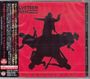 "VELVETEEN QUEEN", "THE GREATER GOOD". Silhouette von Personen mit Gitarren auf rotem Hintergrund. Japanischer Text links.