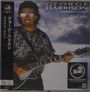 "GEORGE HARRISON cloud nine". Person mit Sonnenbrille und E-Gitarre vor bewölktem Himmel. DARK HORSE RECORDS Logo.