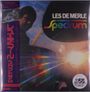 LES DE MERLE Spectrum. Farbeffekte und Schlagzeuger im Hintergrund. Text in japanischer Schrift links. 