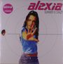 Text: "alexia" und "SUMMER IS CRAZY". Eine Frau in blauer Kleidung streckt die Hand aus, umgeben von Kreisen.