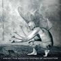 "ARENA THE SEVENTH DEGREE OF SEPARATION" steht unten. Eine surrealistische Figur mit mehreren Armen und Flügeln hockt.
