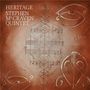 HERITAGE STEPHEN McCRAVEN QUINTET. Geometrische Formen und Notenlinien auf einem rostfarbenen Hintergrund.