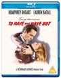 Humphrey Bogart und Lauren Bacall oben, „TO HAVE and HAVE NOT“ in Rot. Illustration eines Paares, klassisch-romantisch.