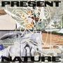Die Worte "PRESENT NATURE" in dicken schwarzen Buchstaben, überlagert auf einem abstrakten, bunten Hintergrund.