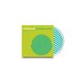 „Stereolab Dots and Loops“ steht oben auf einem grünen CD-Cover mit blauen, runden Linienmustern.
