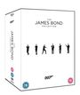 „THE JAMES BOND COLLECTION“ in der Mitte. Sechs Silhouetten von Männern in verschiedenen Posen darunter.