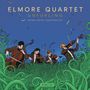 Text: "Elmore Quartet UnfURLing Haydn | Geyer | Shostakovich". Illustration von Musikern in grünem Pflanzenmeer.